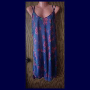 1X Barbizon Vintage Pink Floral Purple Satin Pullover Chemise